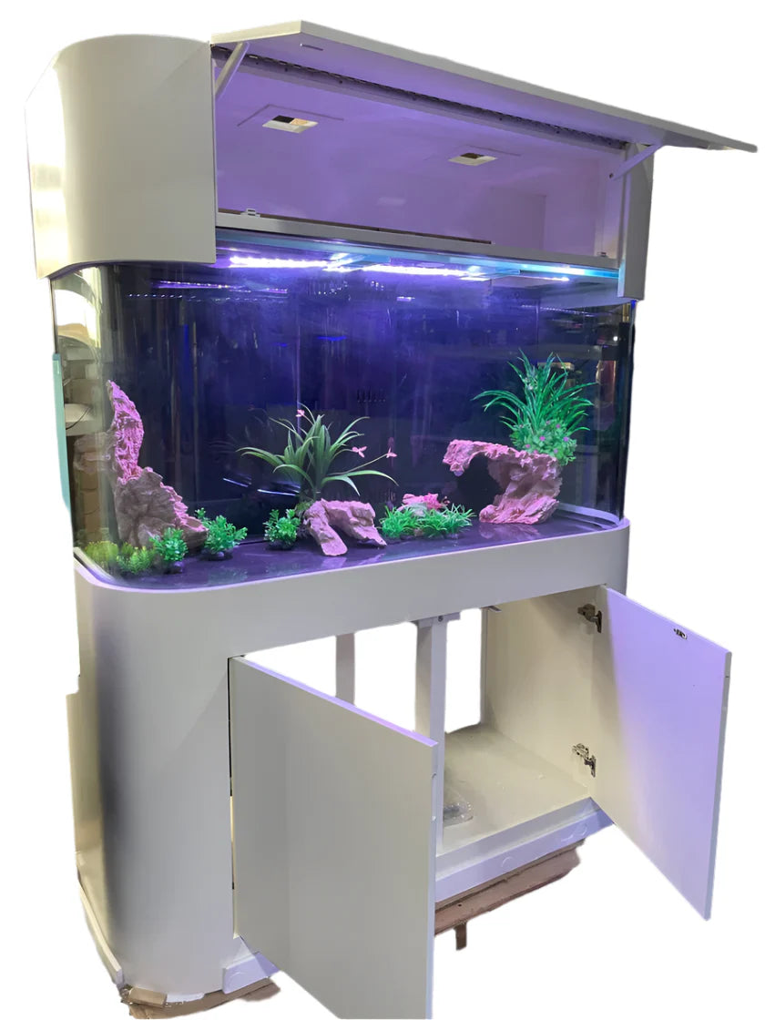 AQUA VIM Panoramic Reef-Ready Aquarium Set in White