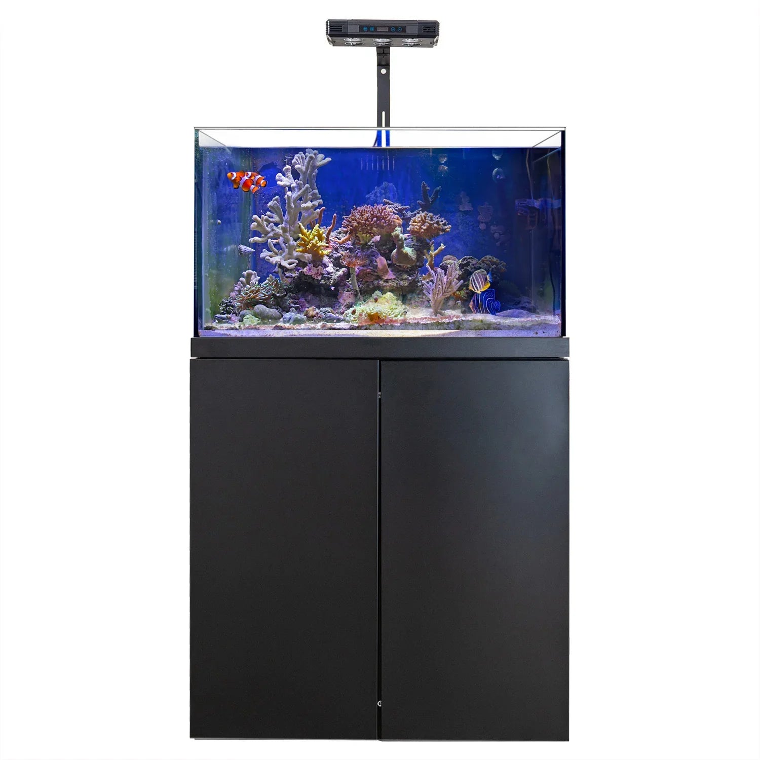 Aqua Dream Coral Reef Aquarium Tempered Glass Fish Tank 90 Gallon Complete Set Black including one Coral light & one Protein Skimmer