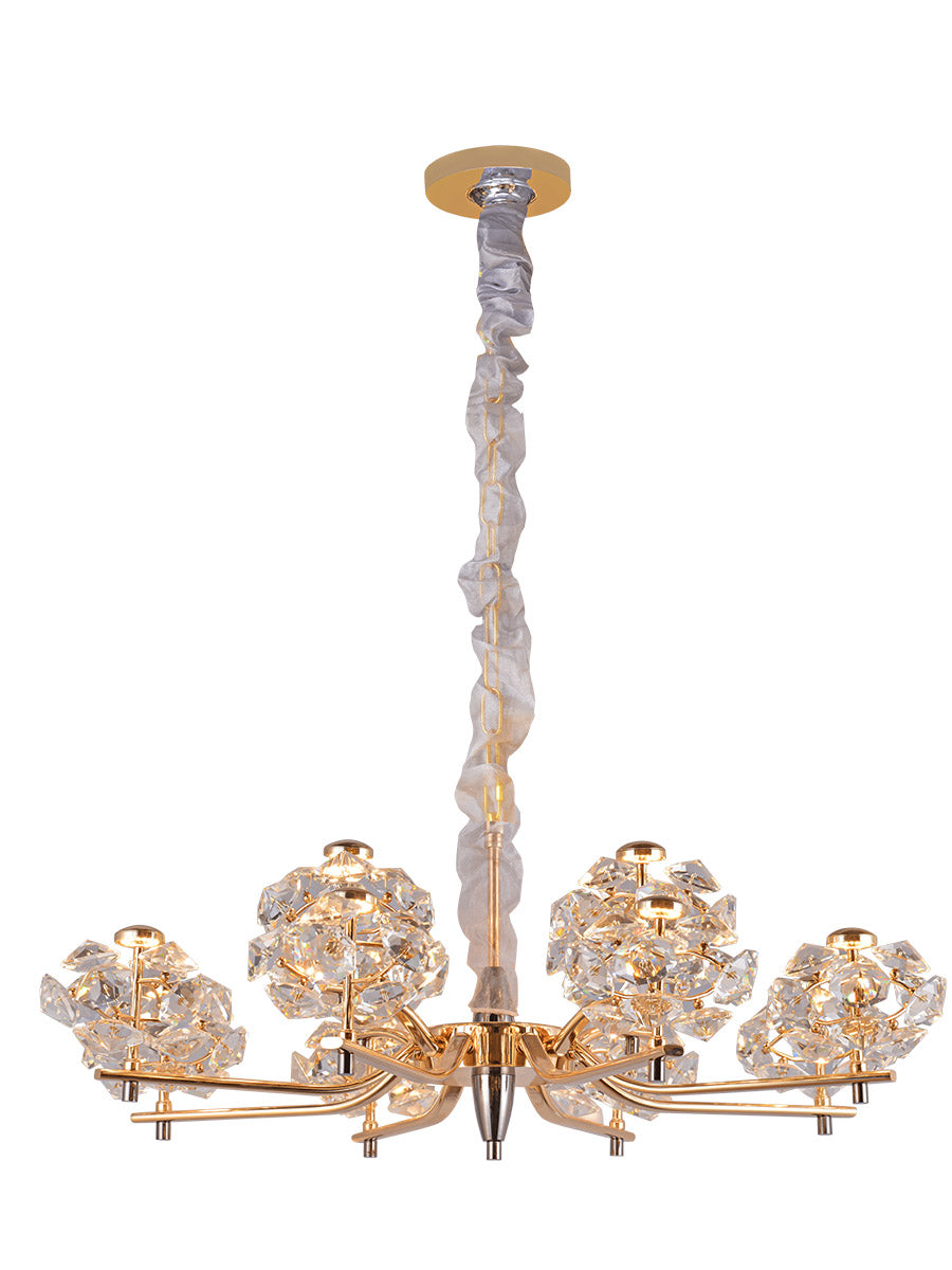 Golden Crystal Flower Ball Chandelier