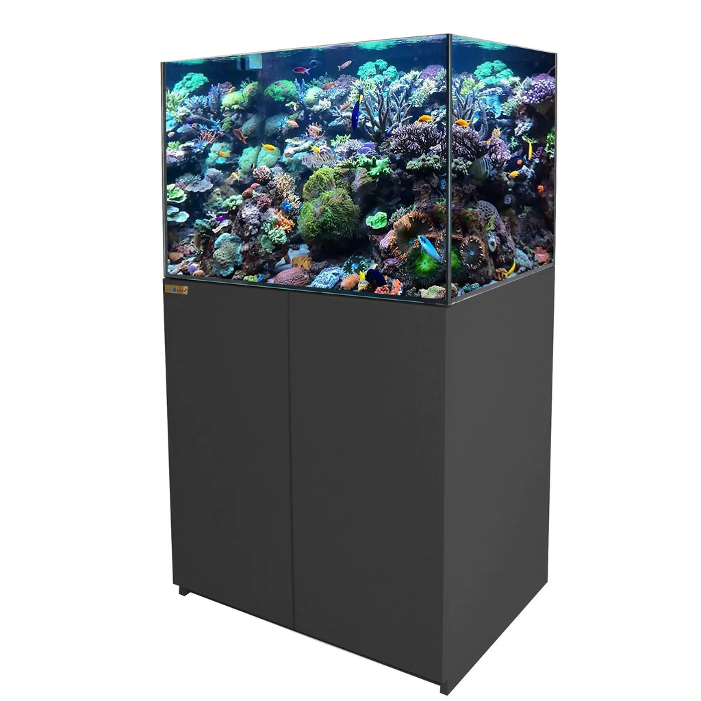 115 Gallon Coral Reef Aquarium: Ultra Clear Glass & Built-In Sump All Black