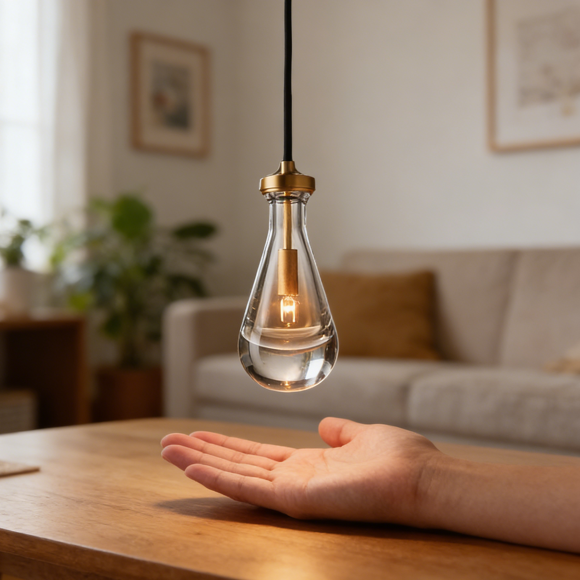 Waterdrop Glass LED Pendant Light