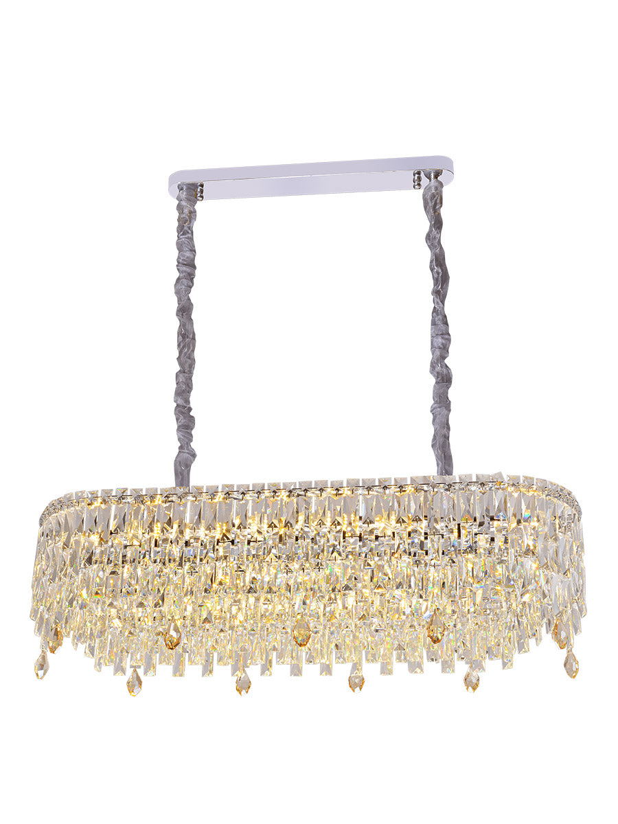 Oval K9 Crystal Pendant Light