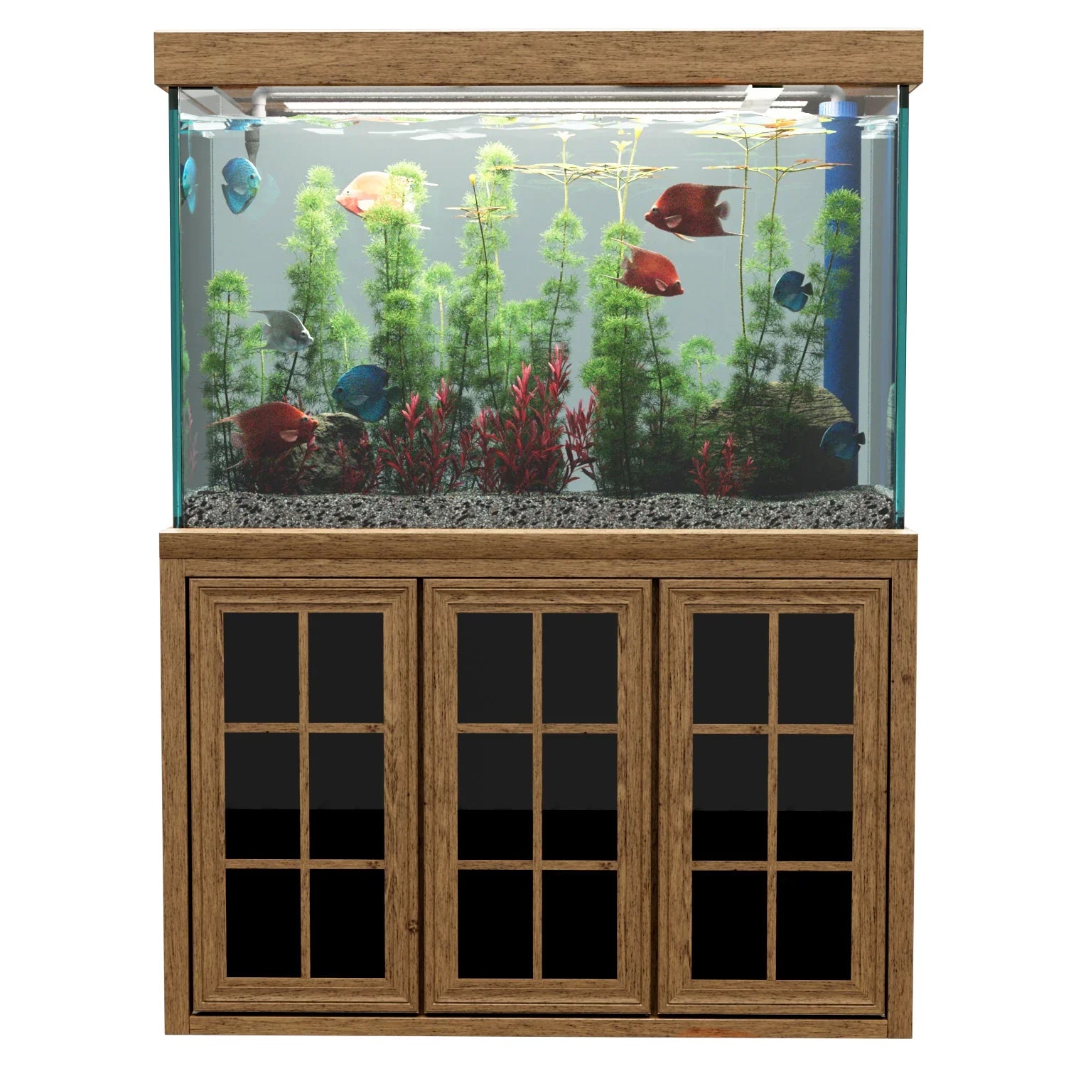 Aqua Dream 200 Gallon Tempered Glass Aquarium Darkwood