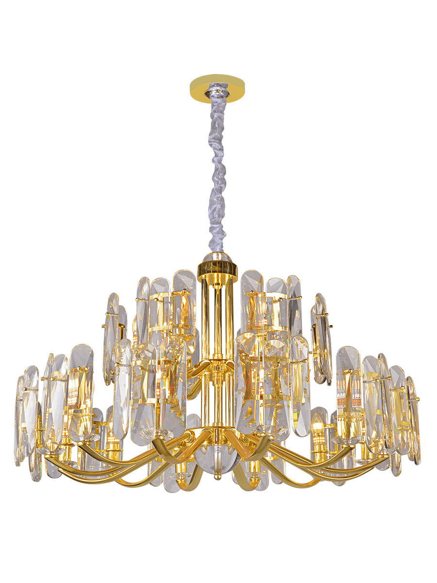 Gold K9 Crystal Chandelier Modern Linear Branch Chandelier