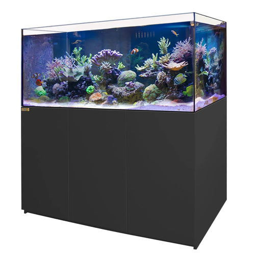 185 Gallon Coral Reef Aquarium Ultra Clear Glass Fish Tank & Built in Sump All Black