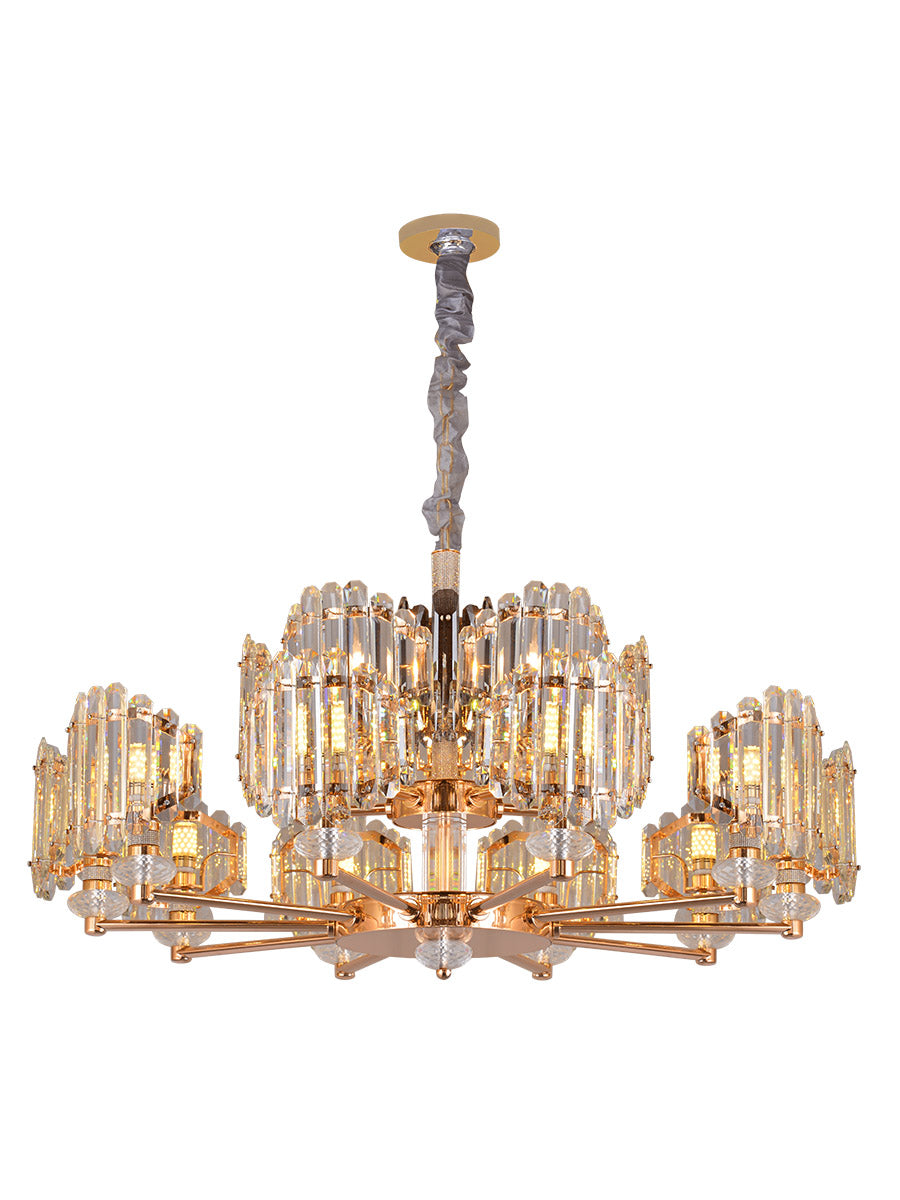Luxury K9 Crystal Column Chandelier