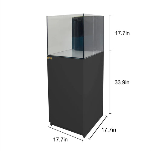 37 Gallon Coral Reef Aquarium Ultra Clear Glass Tank & Built in Sump All Black