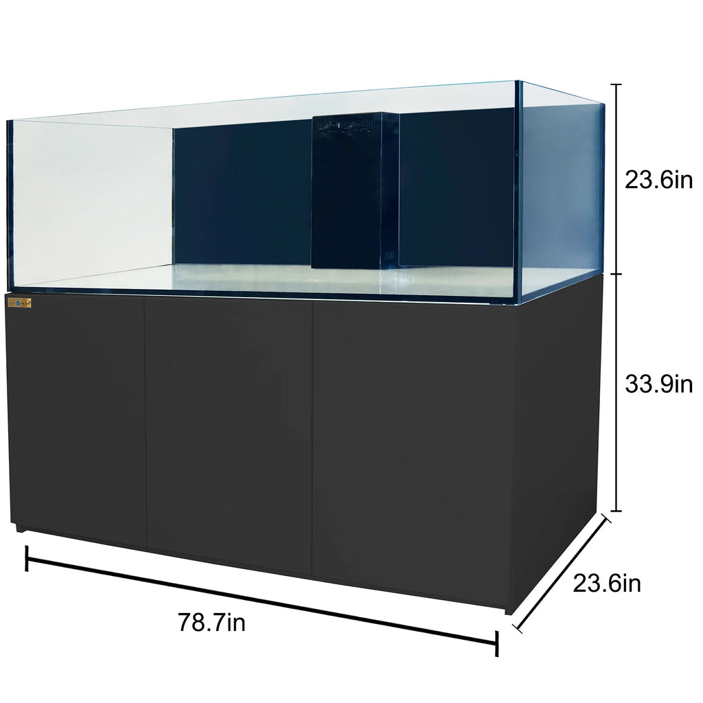 250 Gallon Coral Reef Aquarium Ultra Clear Glass Tank & Built in Sump