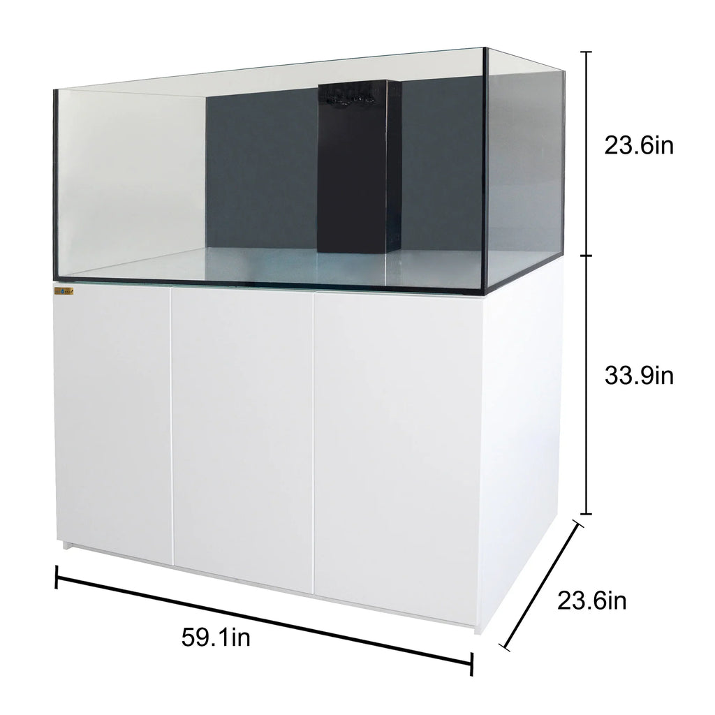 185 Gallon Ultra Clear Glass Coral Reef Aquarium with Sump All White