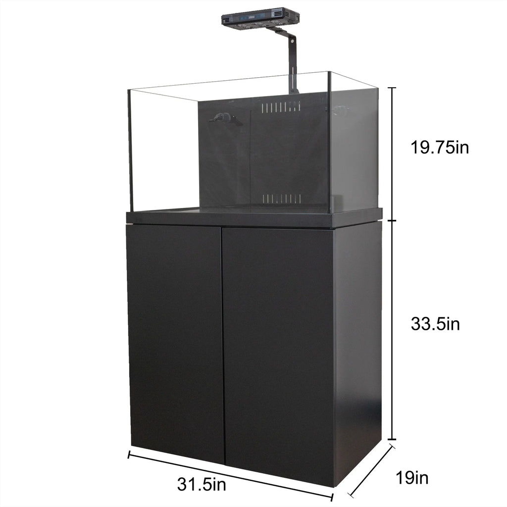 Aqua Dream Coral Reef Aquarium Tempered Glass Fish Tank 90 Gallon Complete Set Black including one Coral light & one Protein Skimmer