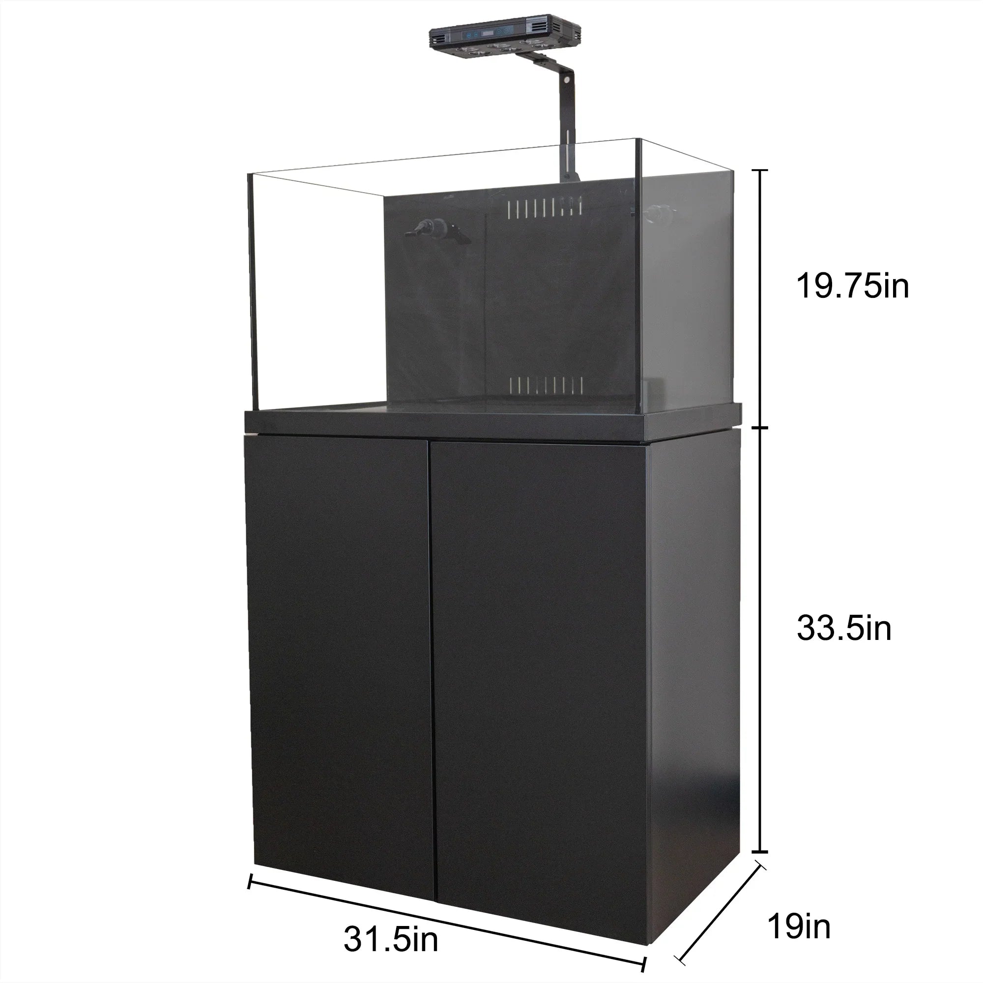 Aqua Dream Coral Reef Aquarium Tempered Glass Fish Tank 90 Gallon Complete Set Black including one Coral light & one Protein Skimmer