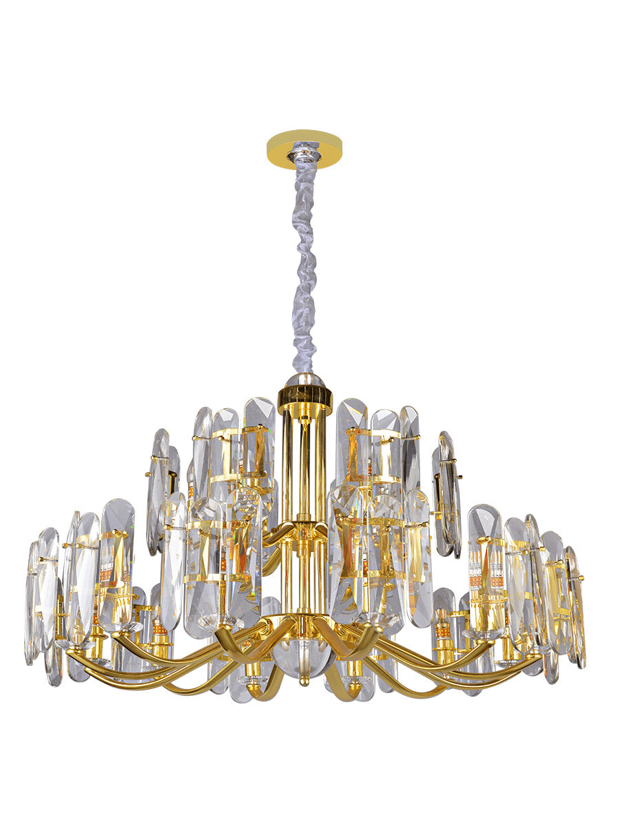 Gold K9 Crystal Chandelier Modern Linear Branch Chandelier