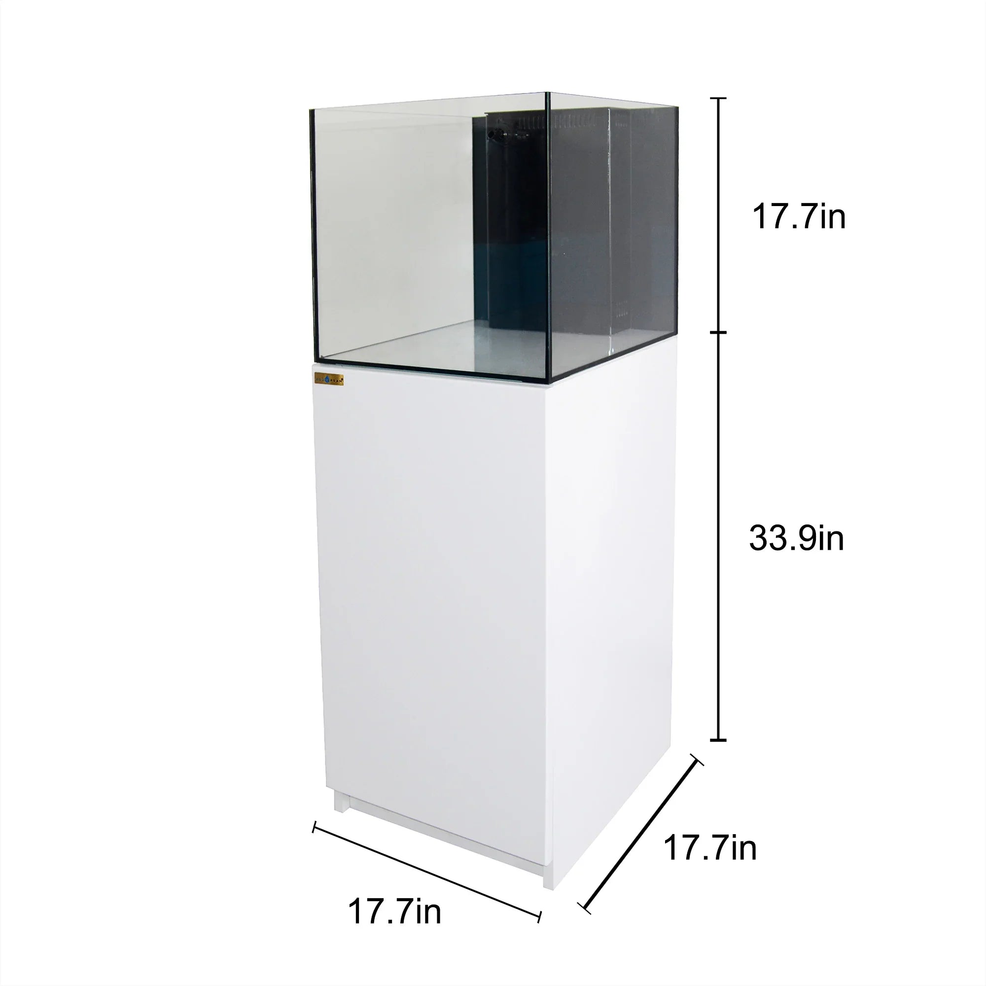 37 Gallon Coral Reef Aquarium Ultra Clear Glass Tank & Built in Sump All White