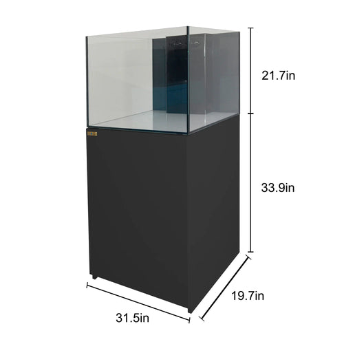 90 Gallon Coral Reef Aquarium Ultra Clear Glass Tank & Built in Sump All Black