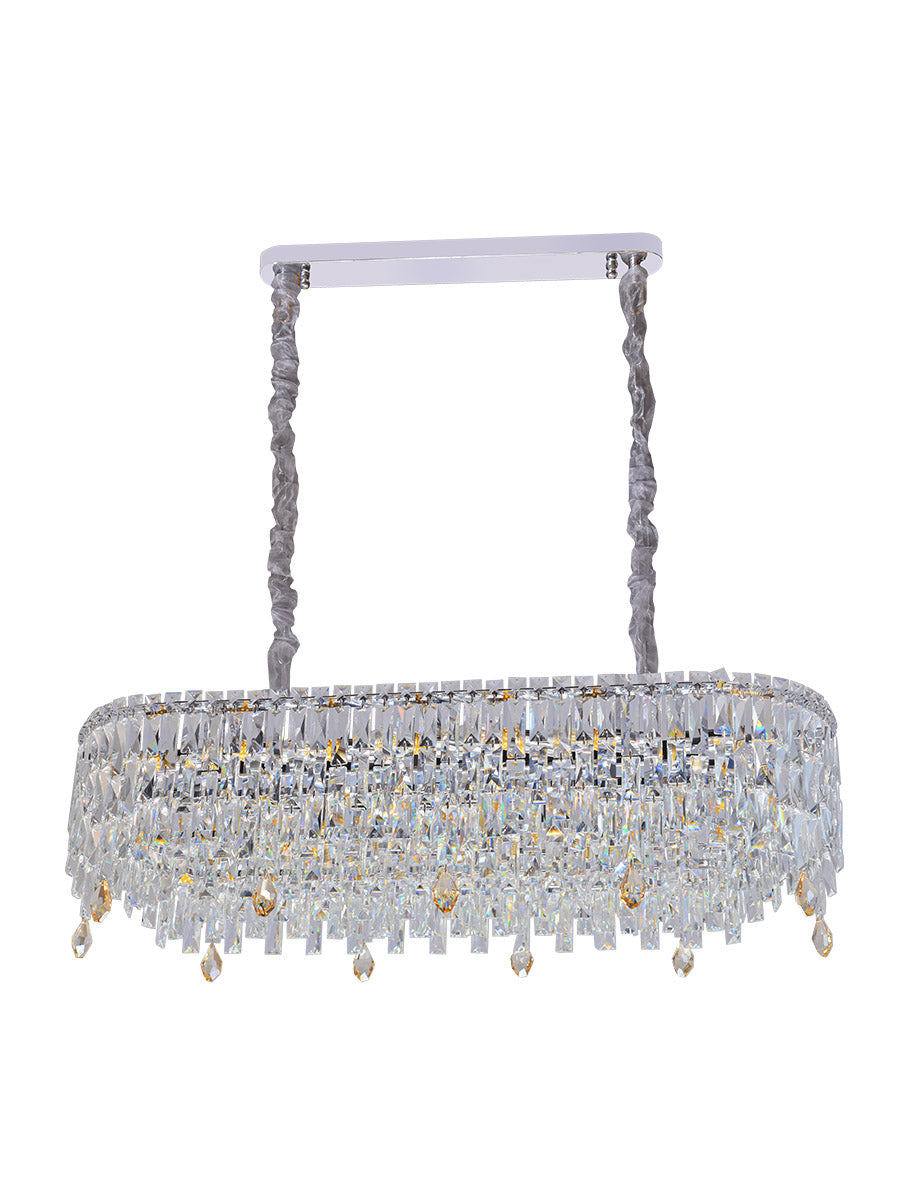 Oval K9 Crystal Pendant Light