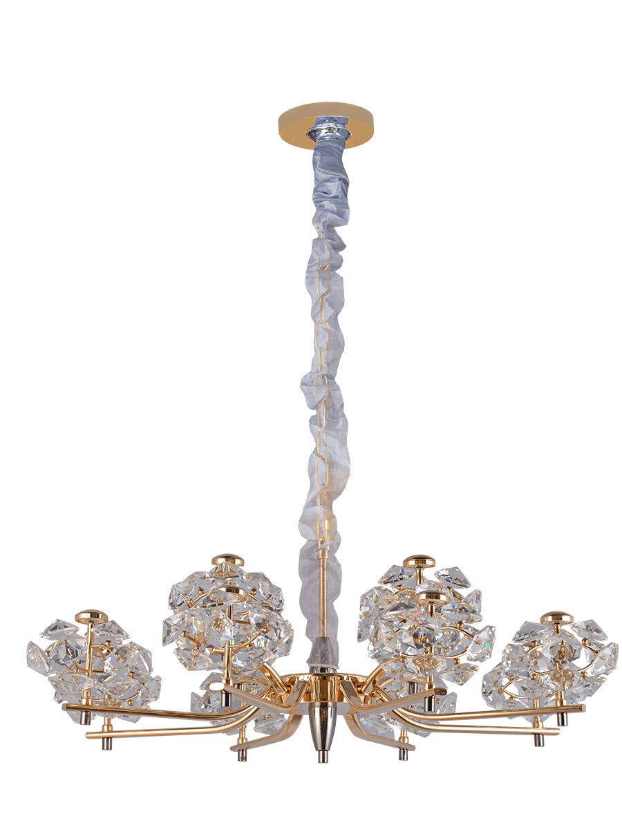 Golden Crystal Flower Ball Chandelier