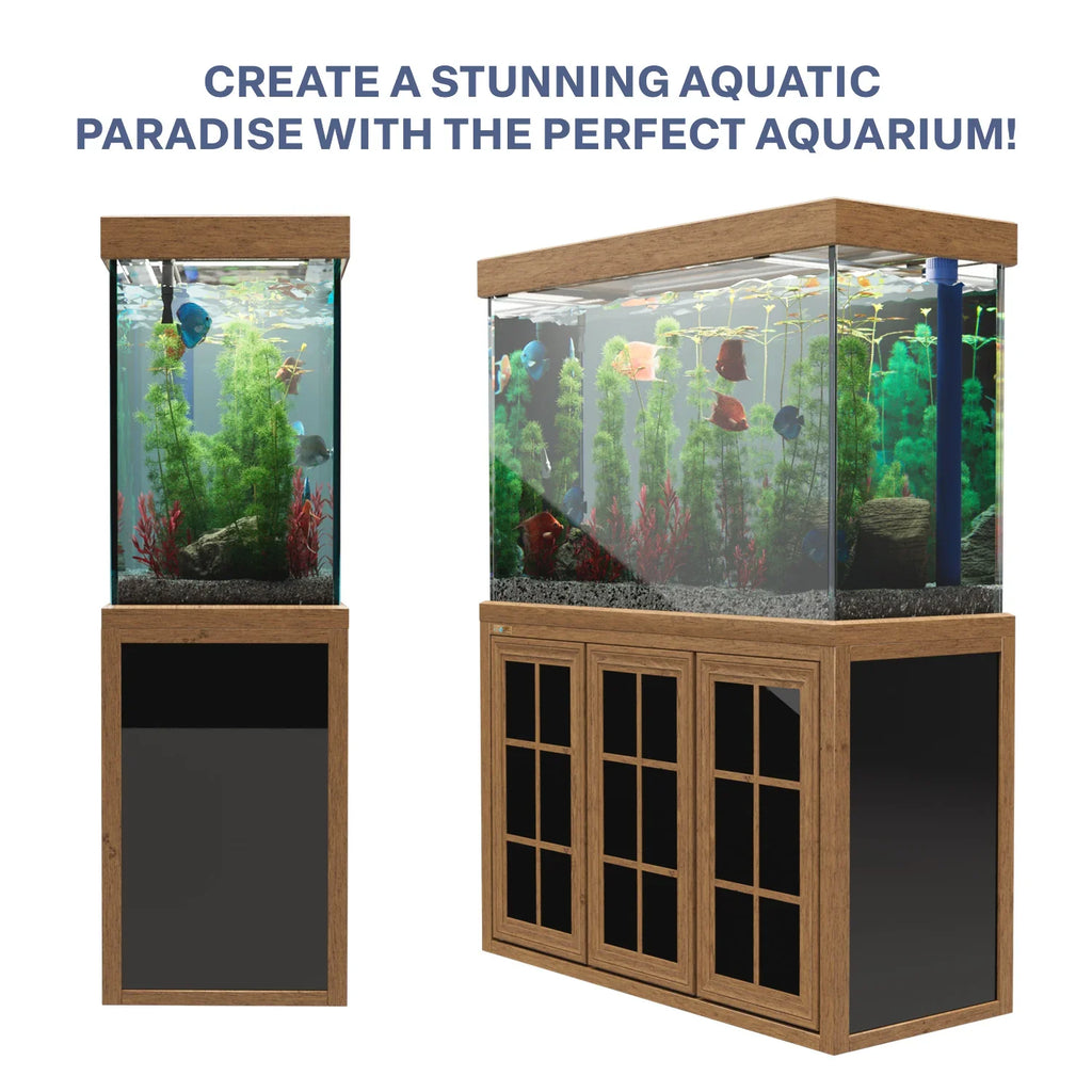 Aqua Dream 145 Gallon Tempered Glass Aquarium Darkwood