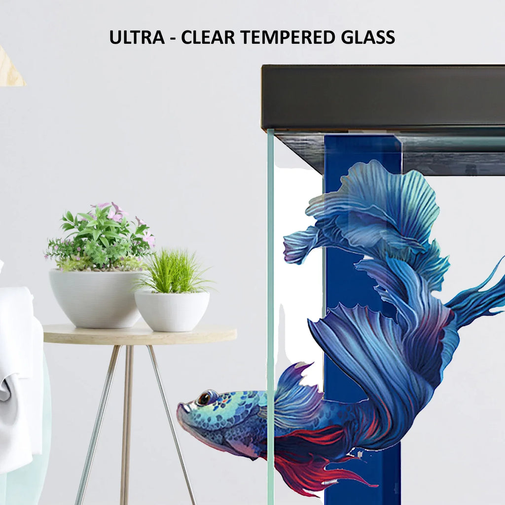 Aqua Dream 230 Gallon Tempered Glass Aquarium White and Silver with Premium Filtration System