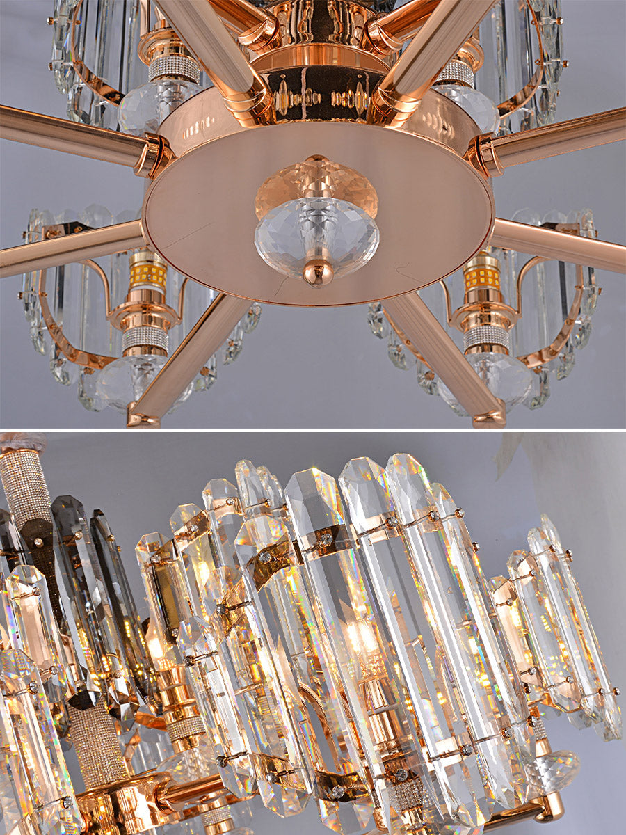 Luxury K9 Crystal Column Chandelier
