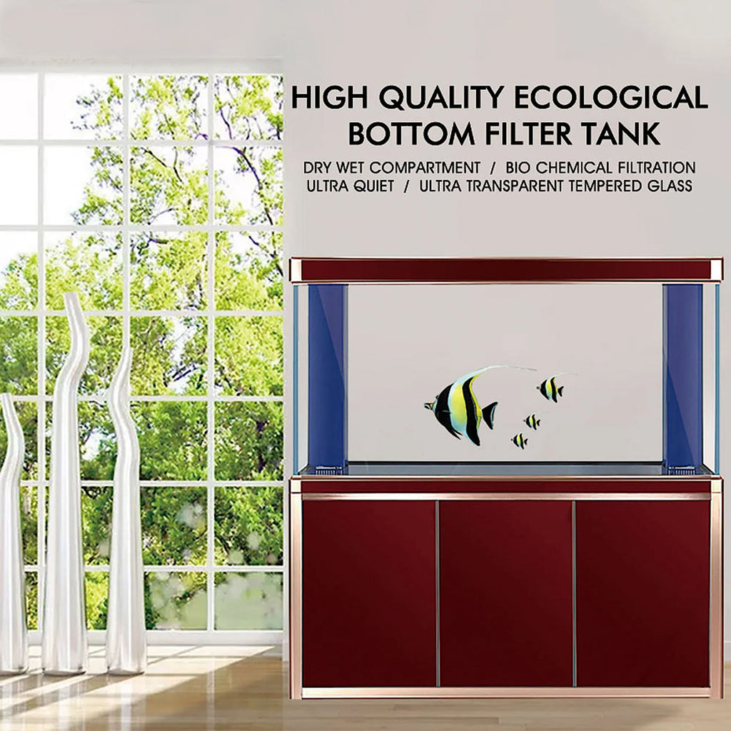 Aqua Dream 175 Gallon Tempered Glass Aquarium Red and Gold