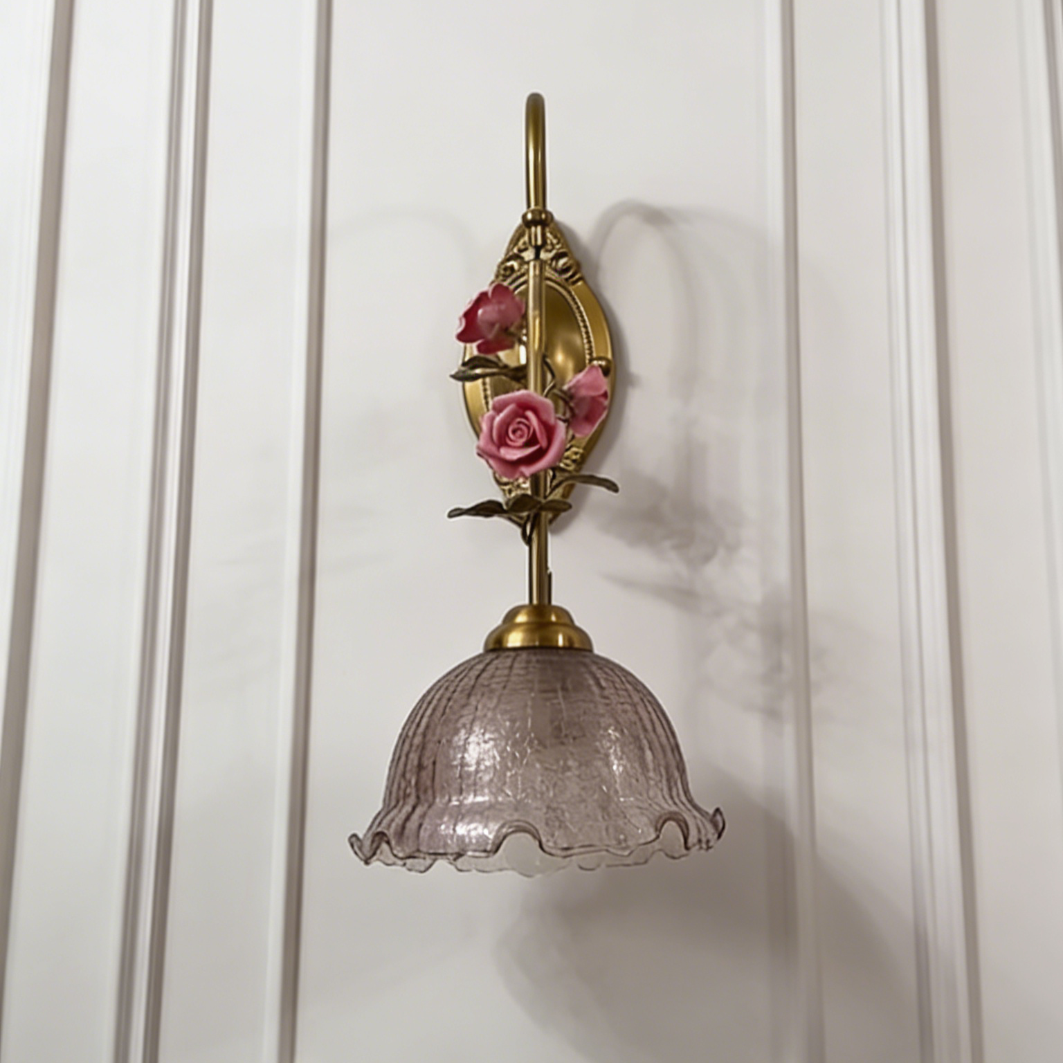 Vintage Rose Crystal Wall Lamp