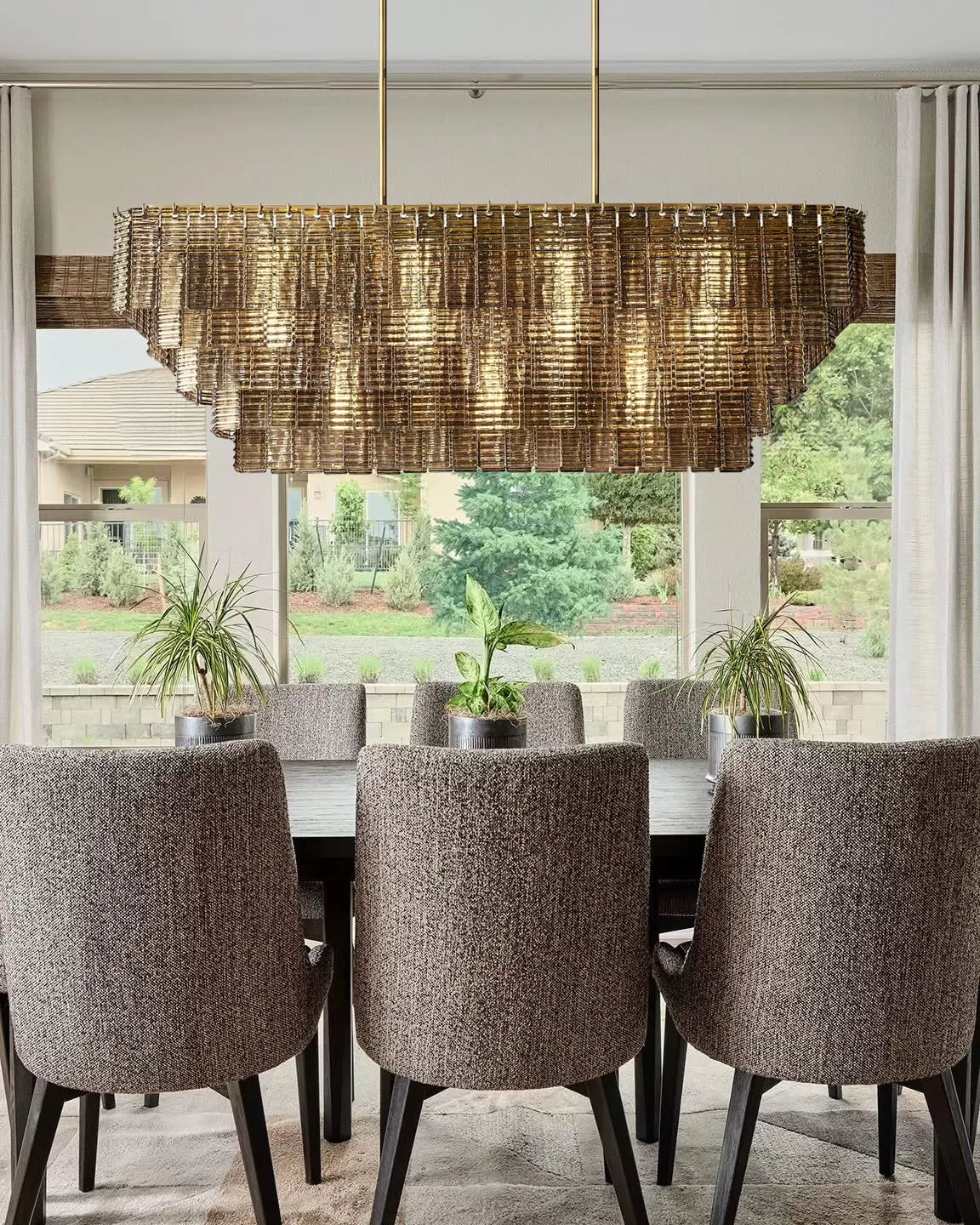 Lirene Smoke Glass Linear Chandelier
