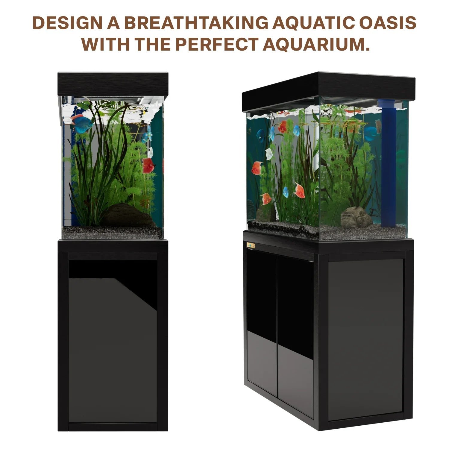 Aqua Dream Fish Tank 100 Gallon Tempered Glass Aquarium Black
