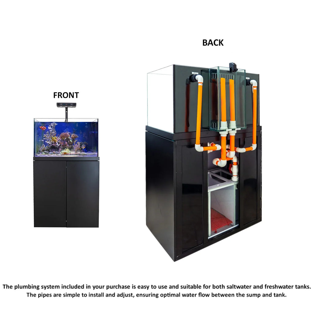 Aqua Dream Coral Reef Aquarium Tempered Glass Fish Tank 90 Gallon Complete Set Black including one Coral light & one Protein Skimmer