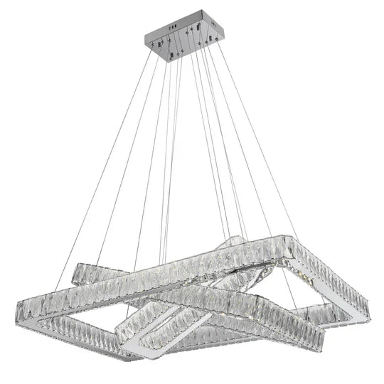 Finesse Decor Crystal Elegance LED Chandelier // 3 Rectangles