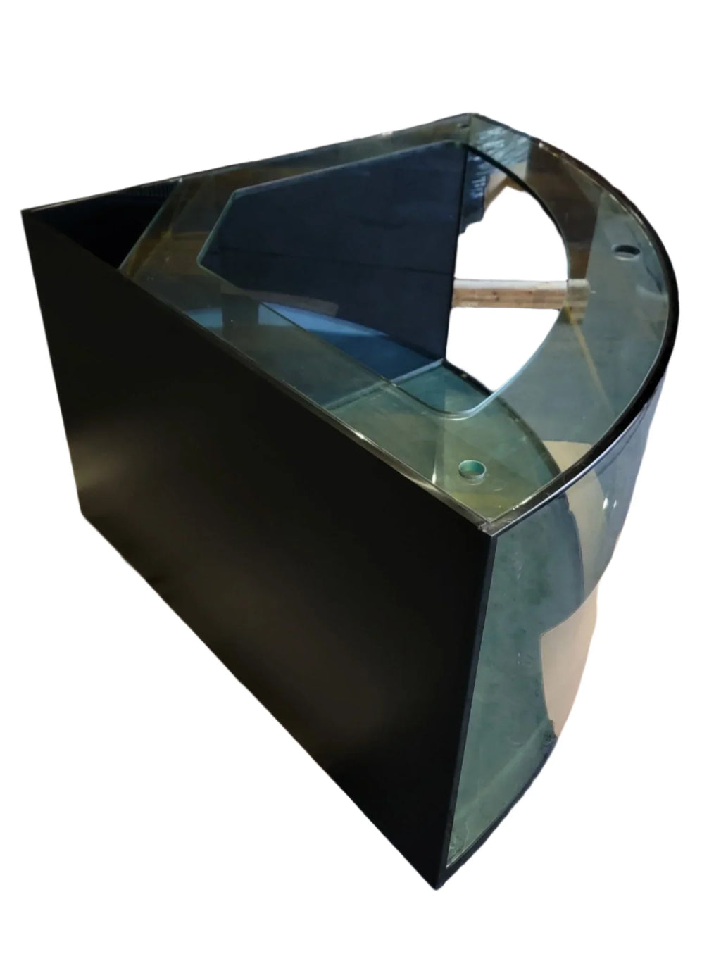 Aqua Vim Corner 1/4 Cylinder Glass Aquarium Set in Walnut Wood Furniture