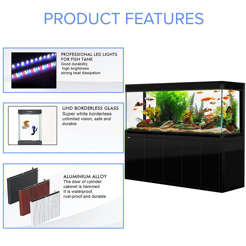 Aqua Dream Fish Tank 400 Gallon Tempered Glass Aquarium Black
