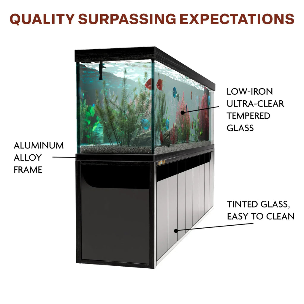 Aqua Dream Fish Tank 600 Gallon Aquarium Tempered Glass Black