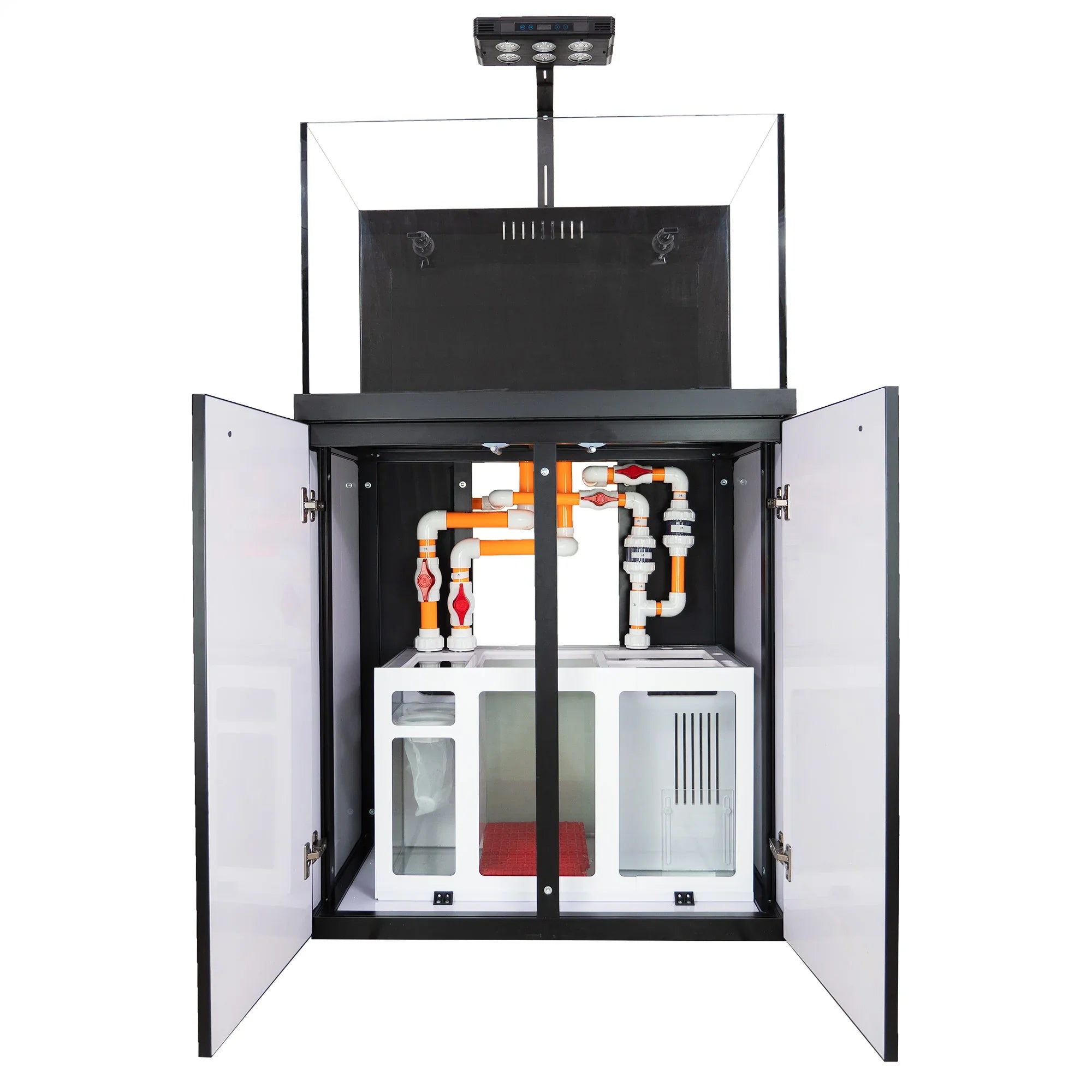 Aqua Dream Coral Reef Aquarium Tempered Glass Fish Tank 90 Gallon Complete Set Black including one Coral light & one Protein Skimmer