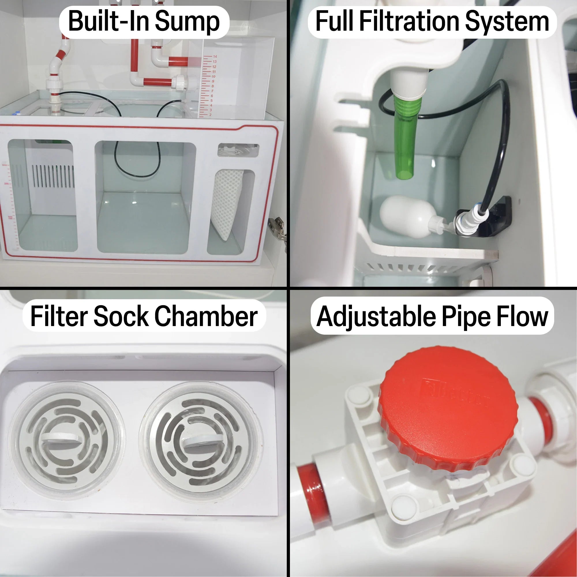 115 Gallon Coral Reef Aquarium: Ultra Clear Glass & Built-In Sump All Black