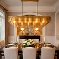 Lirene Smoke Glass Linear Chandelier