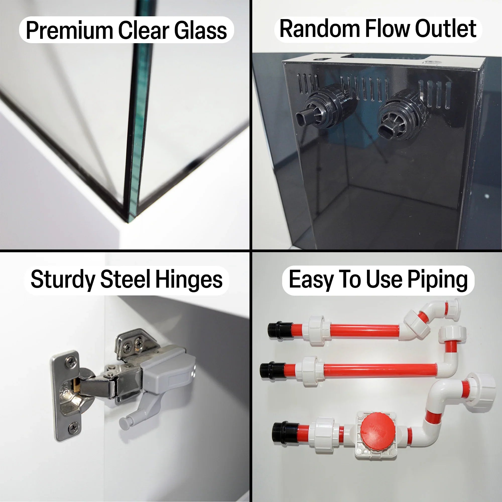 90 Gallon Coral Reef Aquarium Ultra Clear Glass Tank & Built in Sump All Black