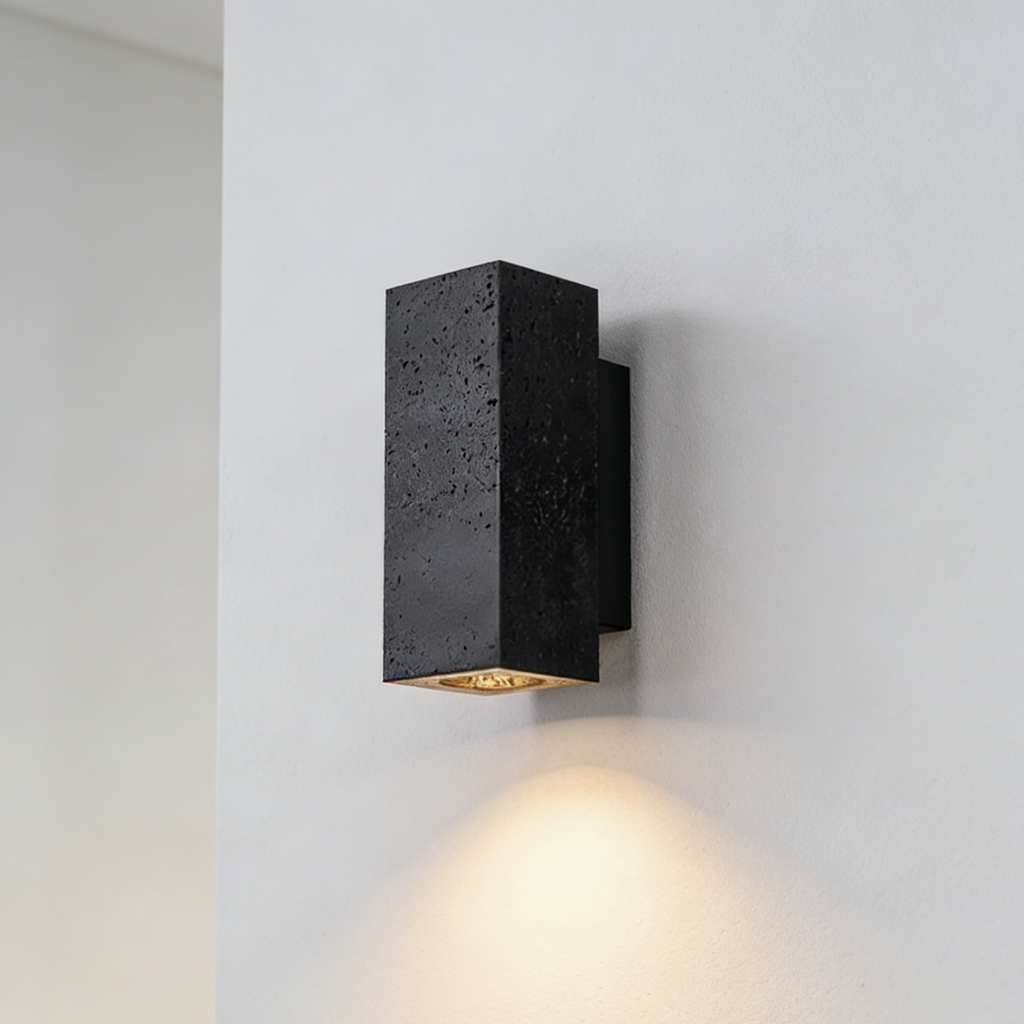 Black Travertine Wall Lamp