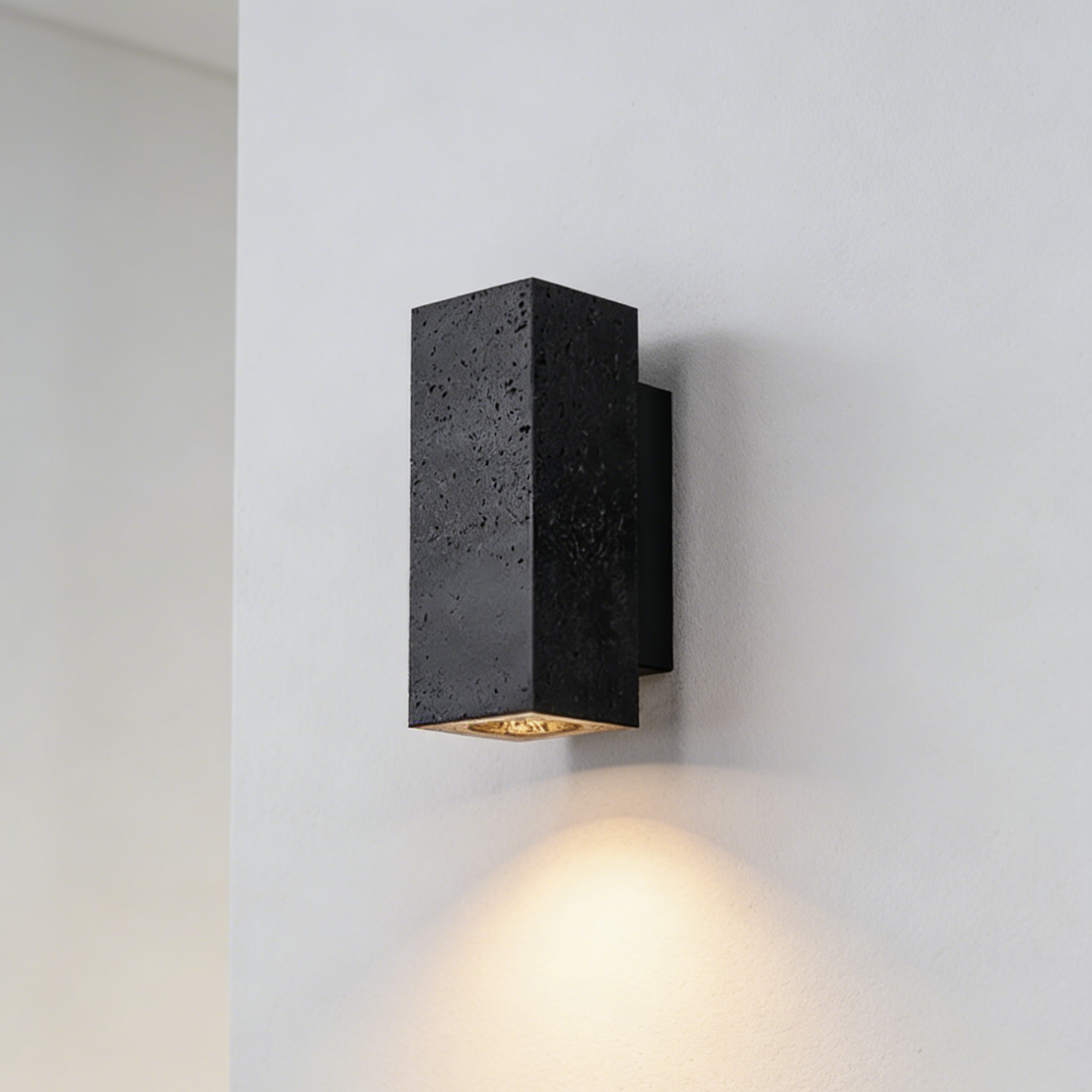 Black Travertine Wall Lamp