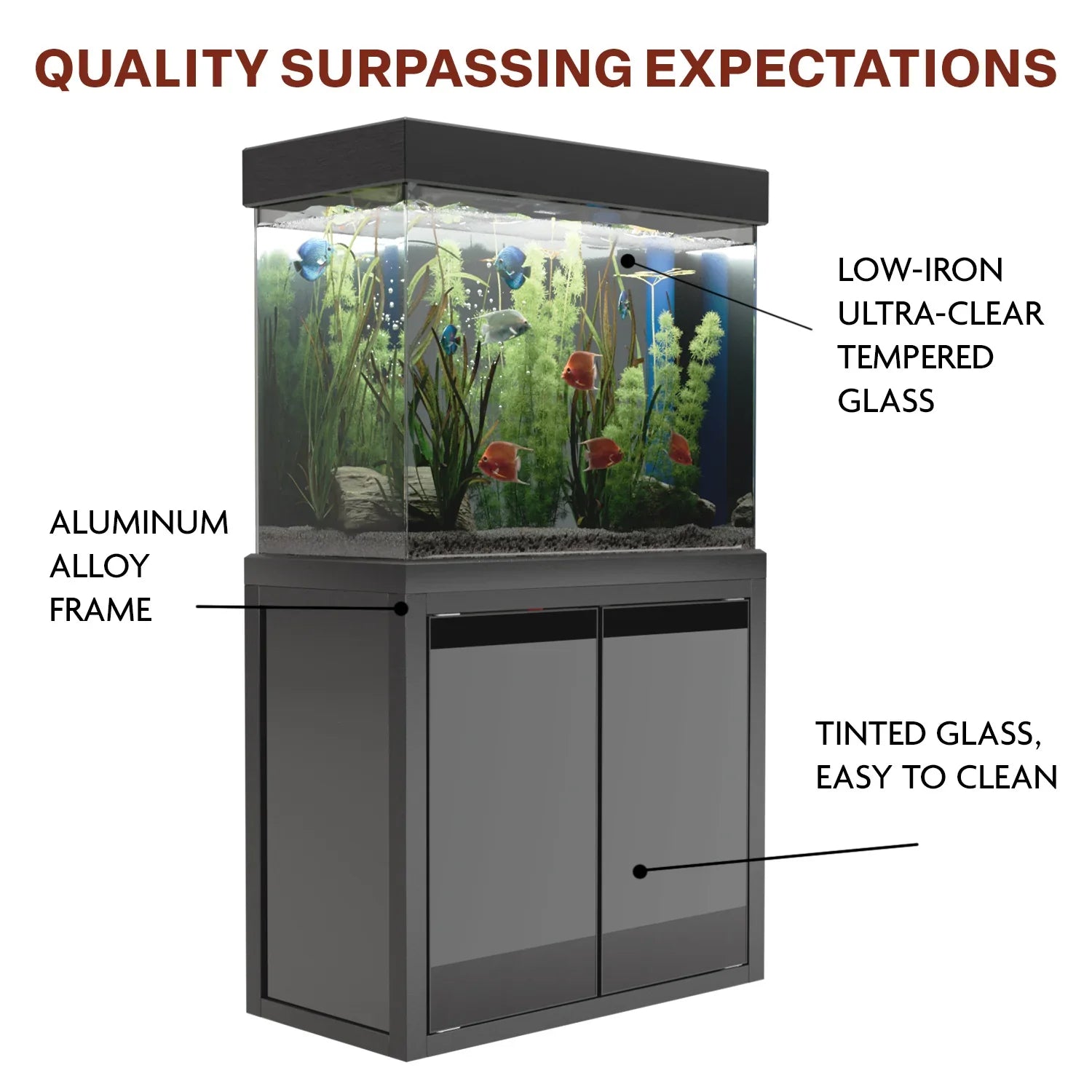 Aqua Dream 50 Gallon Tempered Glass Aquarium Black