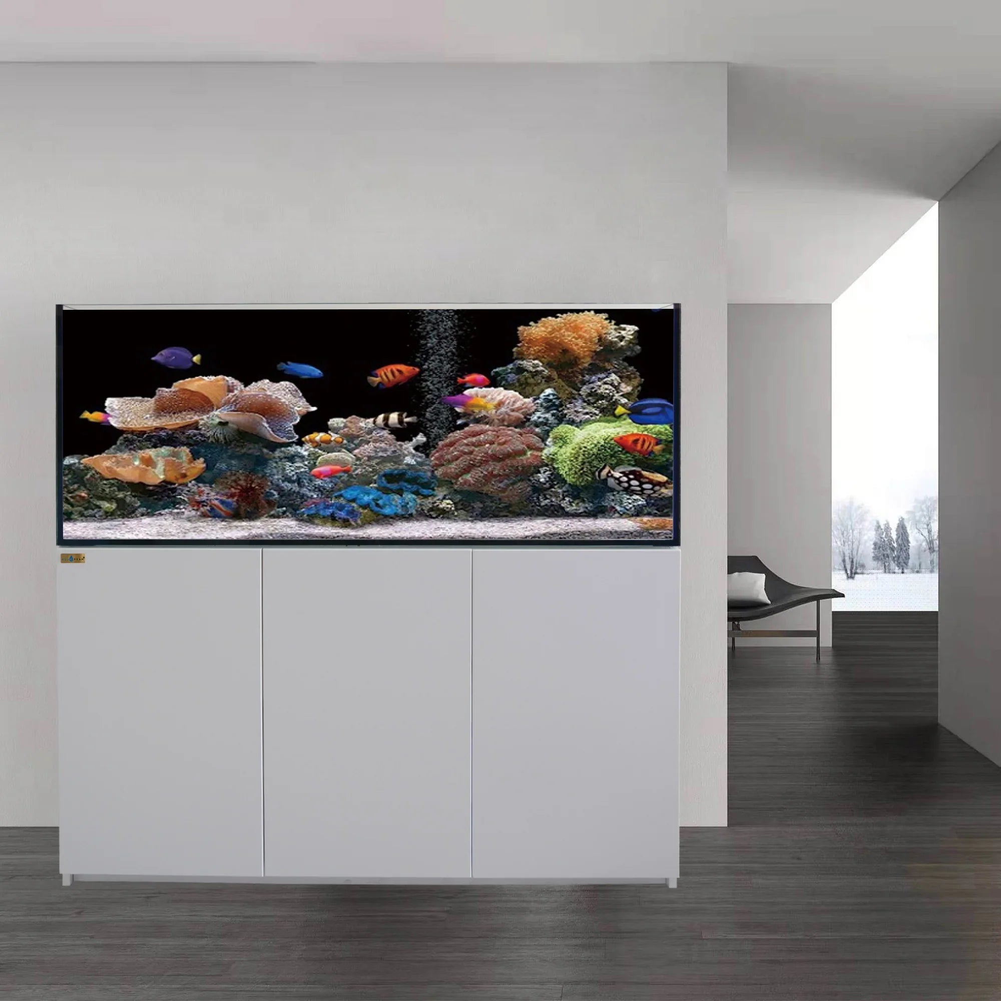 185 Gallon Ultra Clear Glass Coral Reef Aquarium with Sump All White