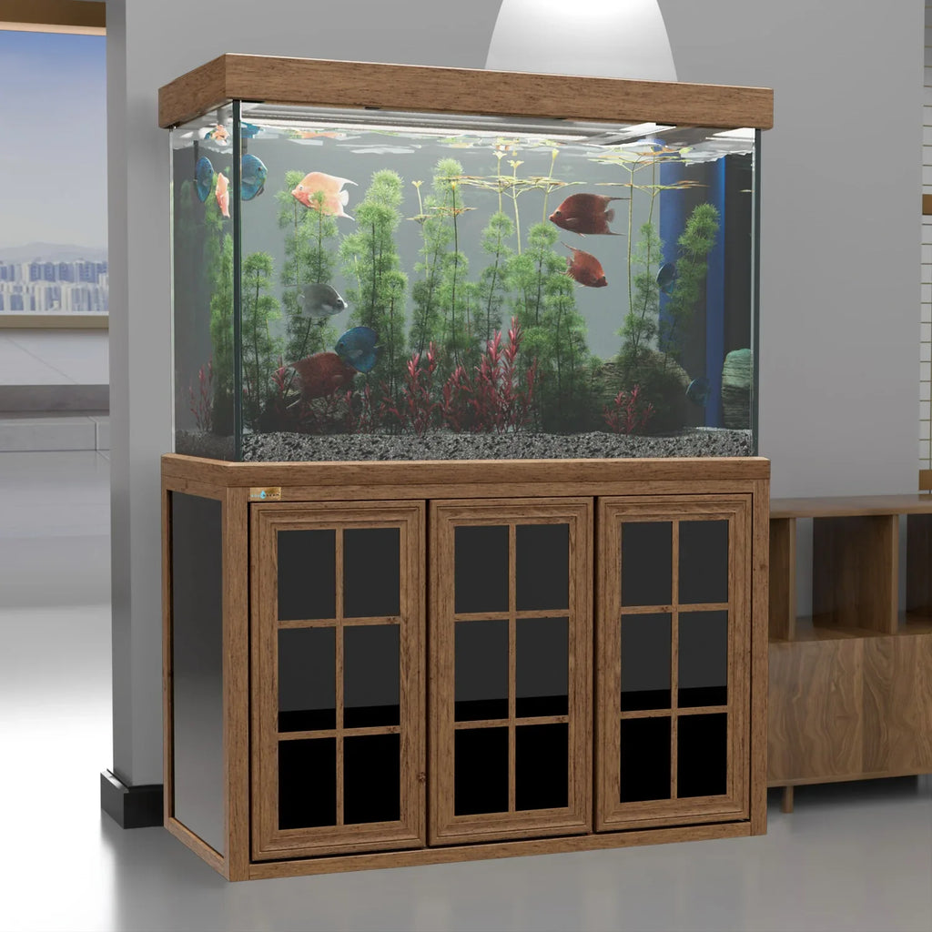 Aqua Dream 145 Gallon Tempered Glass Aquarium Darkwood