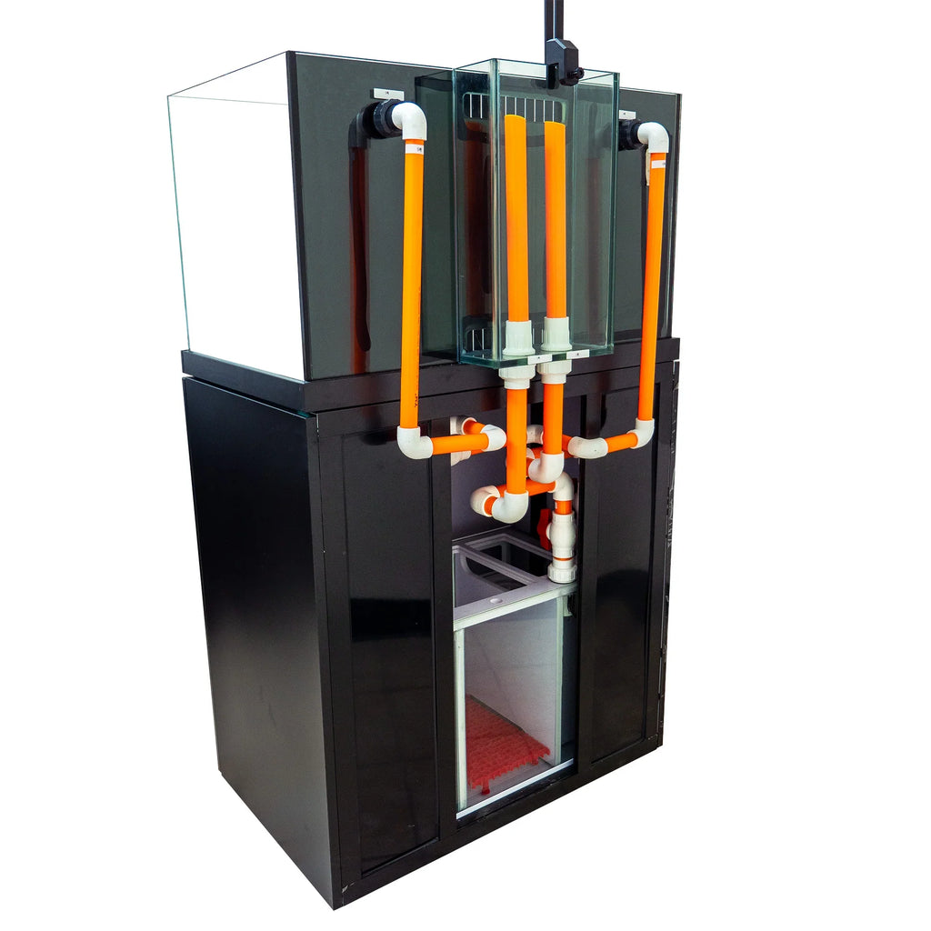 Aqua Dream Coral Reef Aquarium Tempered Glass Fish Tank 90 Gallon Complete Set Black including one Coral light & one Protein Skimmer