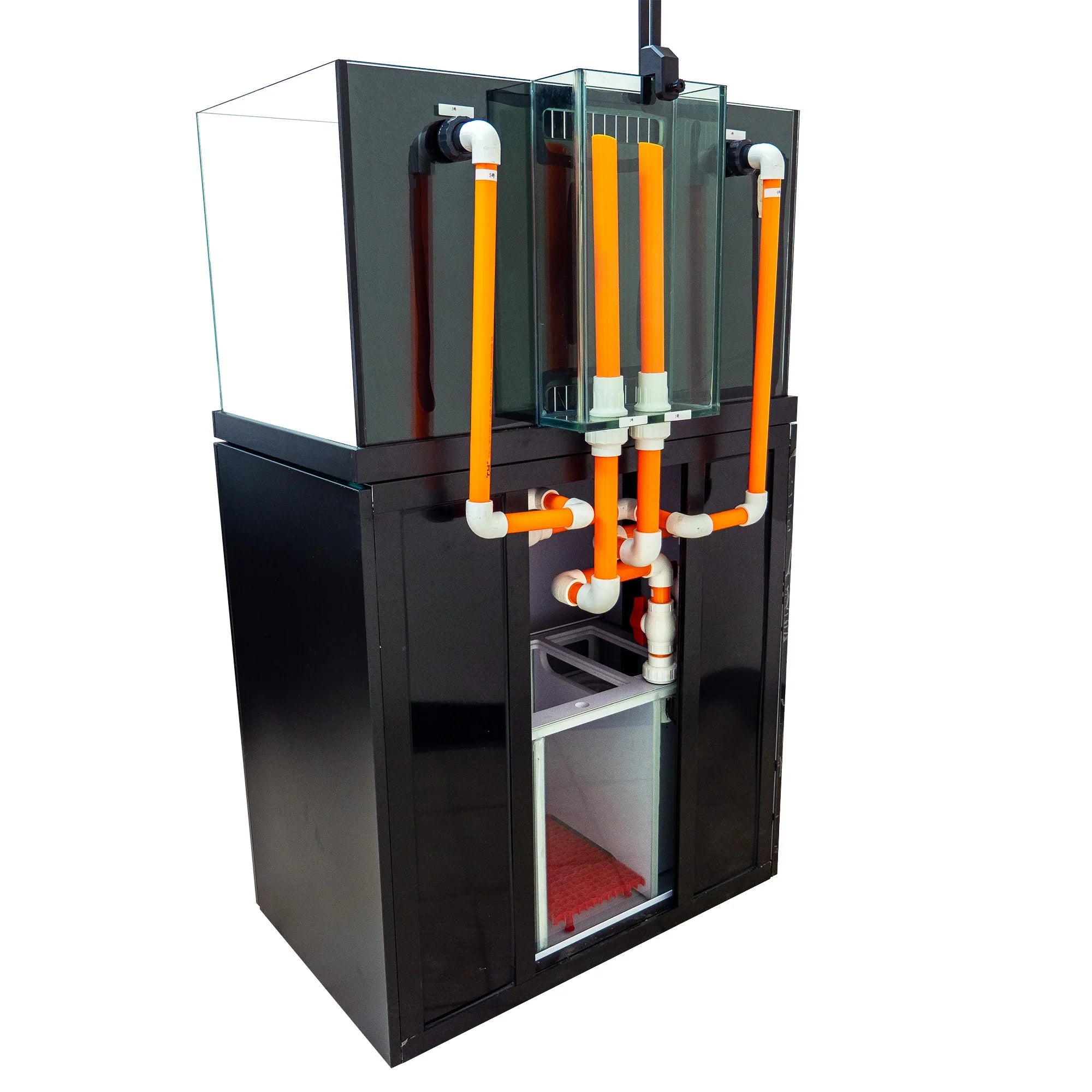 Aqua Dream Coral Reef Aquarium Tempered Glass Fish Tank 90 Gallon Complete Set Black including one Coral light & one Protein Skimmer