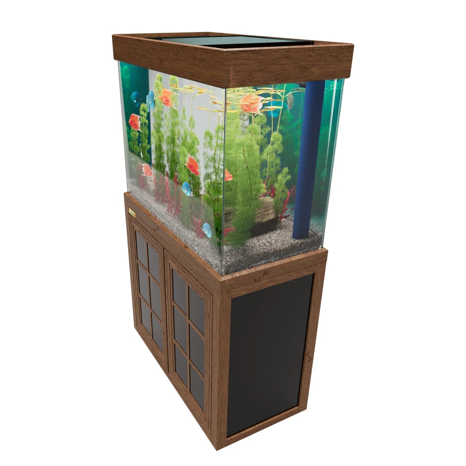Aqua Dream 100 Gallon Tempered Glass Aquarium Darkwood