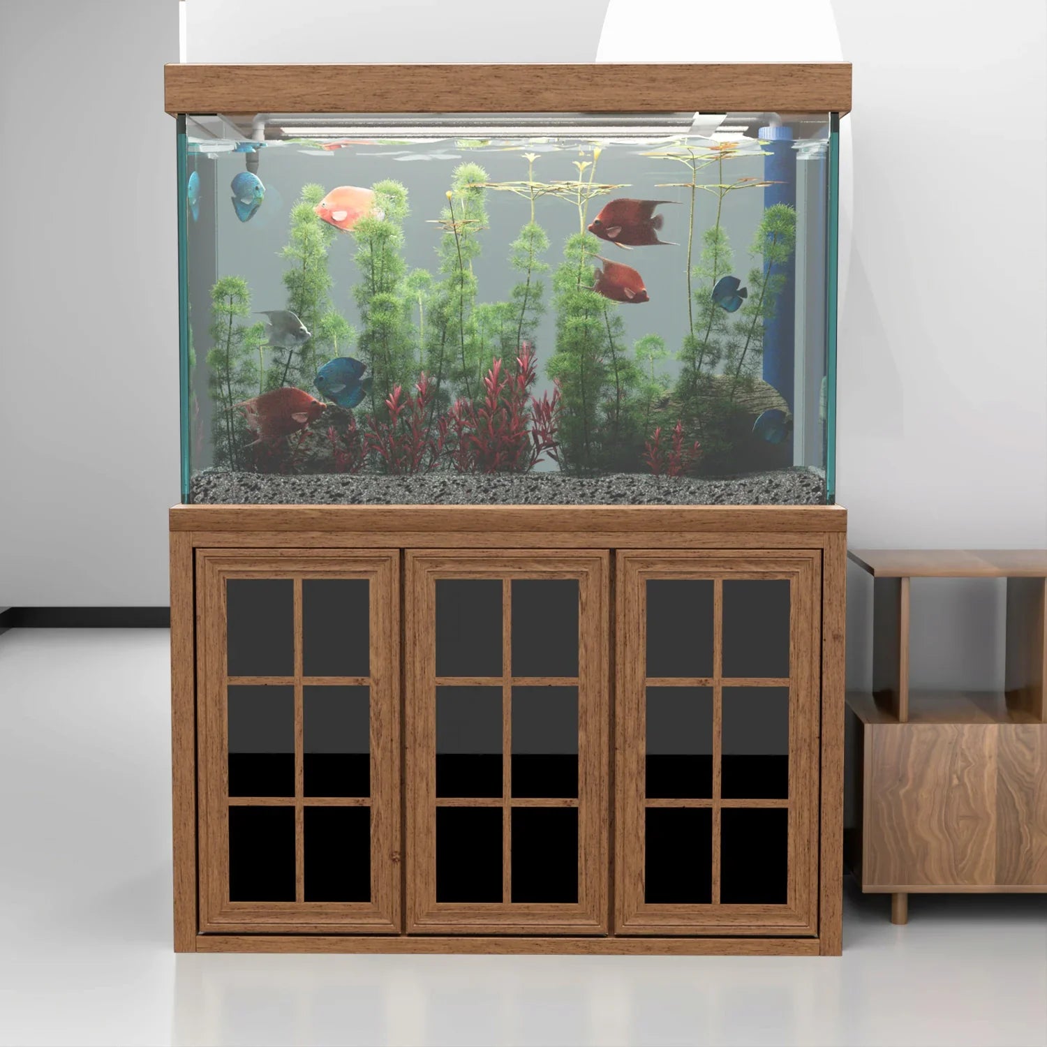 Aqua Dream 200 Gallon Tempered Glass Aquarium Darkwood