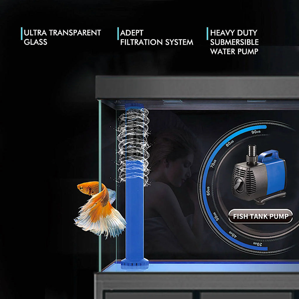 Aqua Dream 135 Gallon Tempered Glass Aquarium Black With Gold