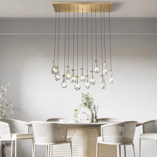 Finesse Decor Strozzi Symphony 13 Light 54" Rectangular Chandelier