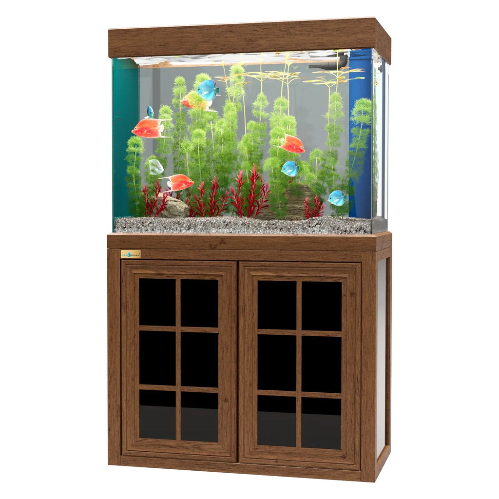 Aqua Dream 100 Gallon Tempered Glass Aquarium Darkwood