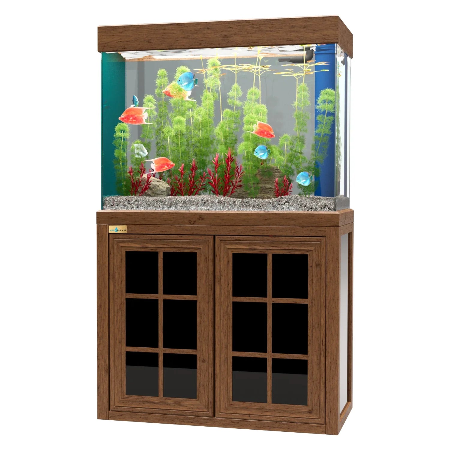 Aqua Dream 100 Gallon Tempered Glass Aquarium Darkwood