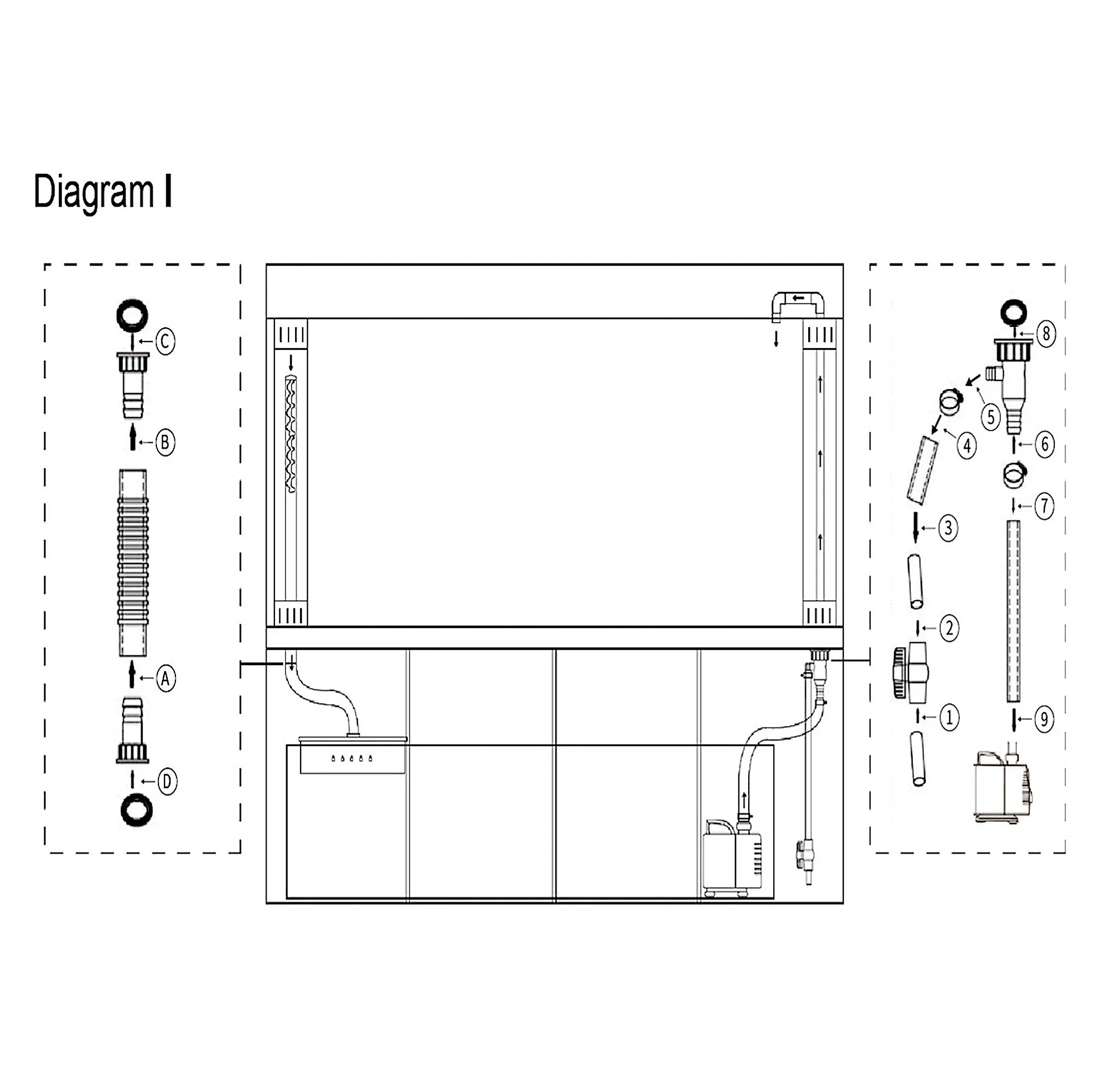 Aqua Dream 135 Gallon Tempered Glass Aquarium Black